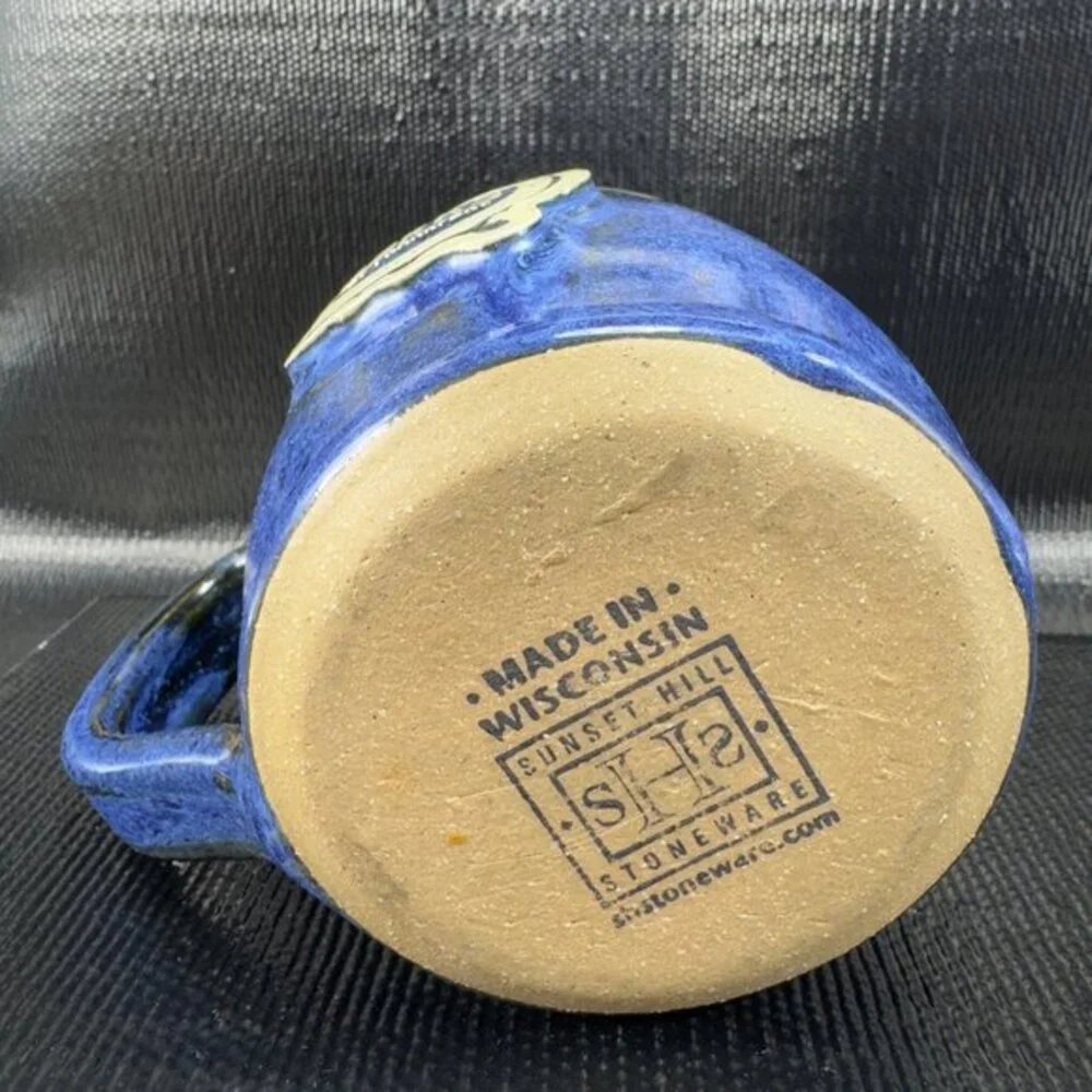 Sunset Hill Stoneware Pottery Mug Cup Wisconsin‎ Perks Of Frankfort Logo Mug Cup